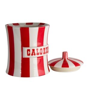 NEW IN BOX RETIRED Jonathan Adler Calories Canister - Red and White